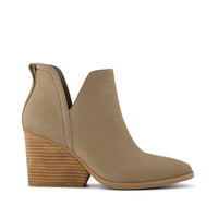 Eliza Heeled Boot Dune Nubuck Leather - Side View