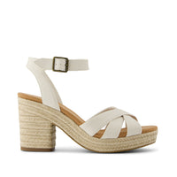 Majorca Rope Strappy Platform Sandal Light Sand Leather - Side View