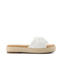 Abby Slide Flatform Espadrille Sandal White Beachside Woven - Side View