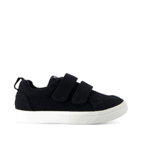 Cruz Double Strap Toddler Sneaker Black Heritage Canvas - Side View