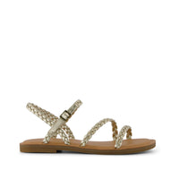 Kira Strappy Sandal Gold Metallic Synthetic Braid - Side View