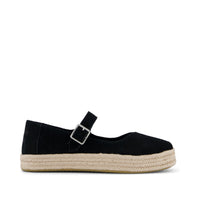 Carolina Mary Jane Espadrille Black Suede - Side View